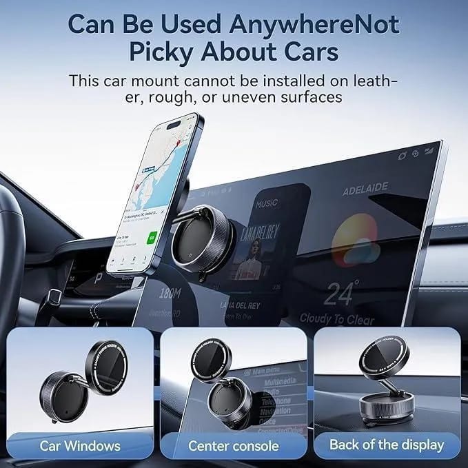 Vacuum Magnetic Suction Cup Folding Swivel Stand – Double-Sided Universal Mobile Phone Holder