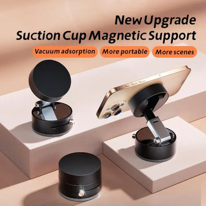 Vacuum Magnetic Suction Cup Folding Swivel Stand – Double-Sided Universal Mobile Phone Holder