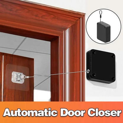 Automatic Door Closer Black Stainless Spring | Heavy-Duty Retractable Steel Cable Door Closer for Home, Office, and Internal Sliding or Swing Doors