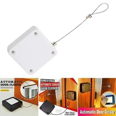 Automatic Door Closer Black Stainless Spring | Heavy-Duty Retractable Steel Cable Door Closer for Home, Office, and Internal Sliding or Swing Doors