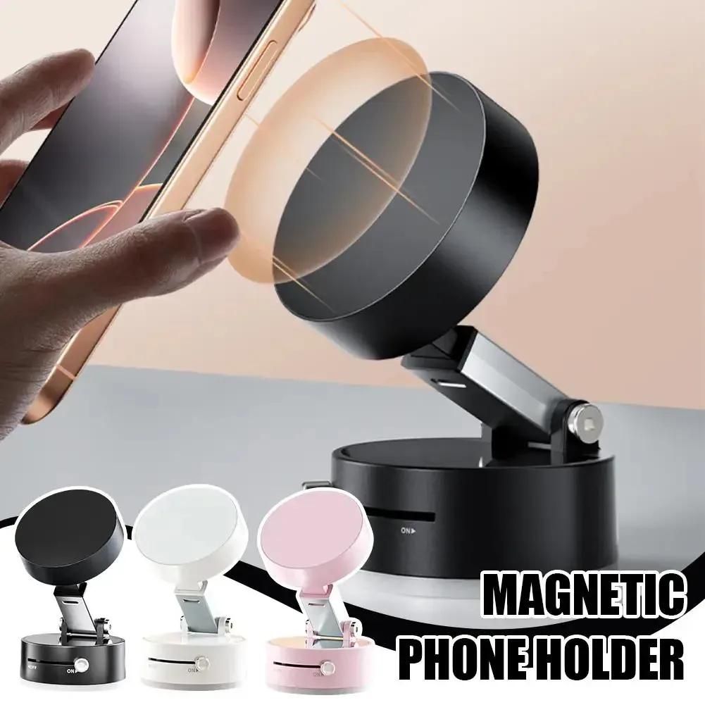 Vacuum Magnetic Suction Cup Folding Swivel Stand – Double-Sided Universal Mobile Phone Holder