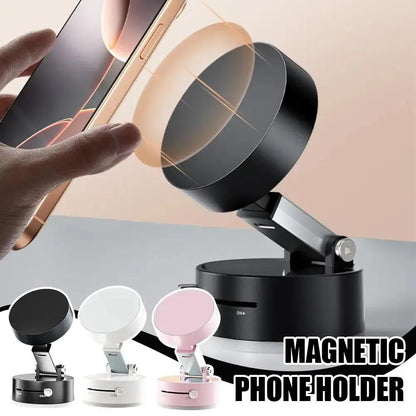 Vacuum Magnetic Suction Cup Folding Swivel Stand – Double-Sided Universal Mobile Phone Holder