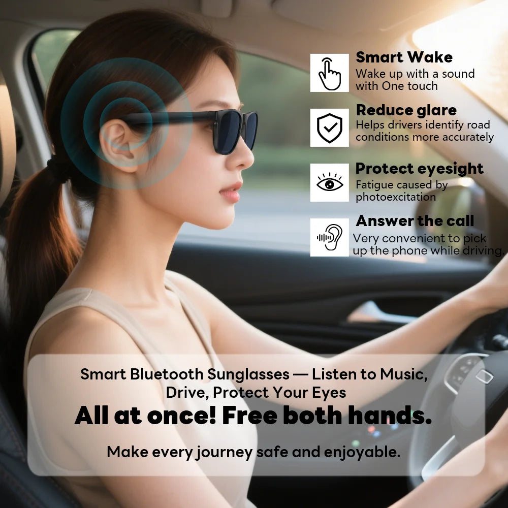 Bluetooth Audio Smart Glasses with Mic and Speakers