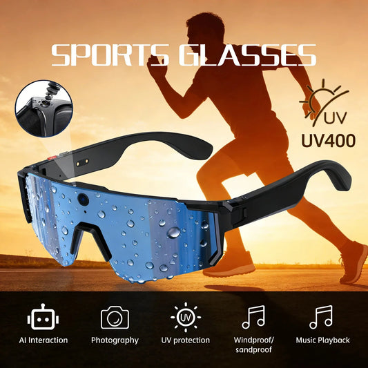 AI Camera Smart Sunglasses With 4K Video & Bluetooth